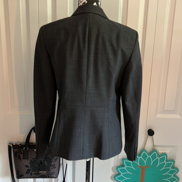Just listed💋 classic black gray w/ light white line throughout 2 button blazer - Picture 5 of 16